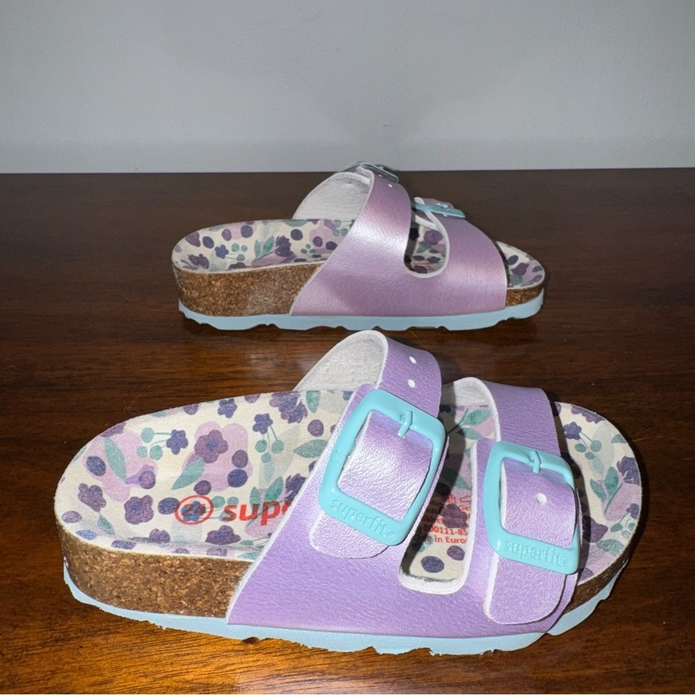 Superfit Finken Girls Sandals Shoes Lila Purple Size 24 EU / 8 US Faux Leather - Picture 5 of 8